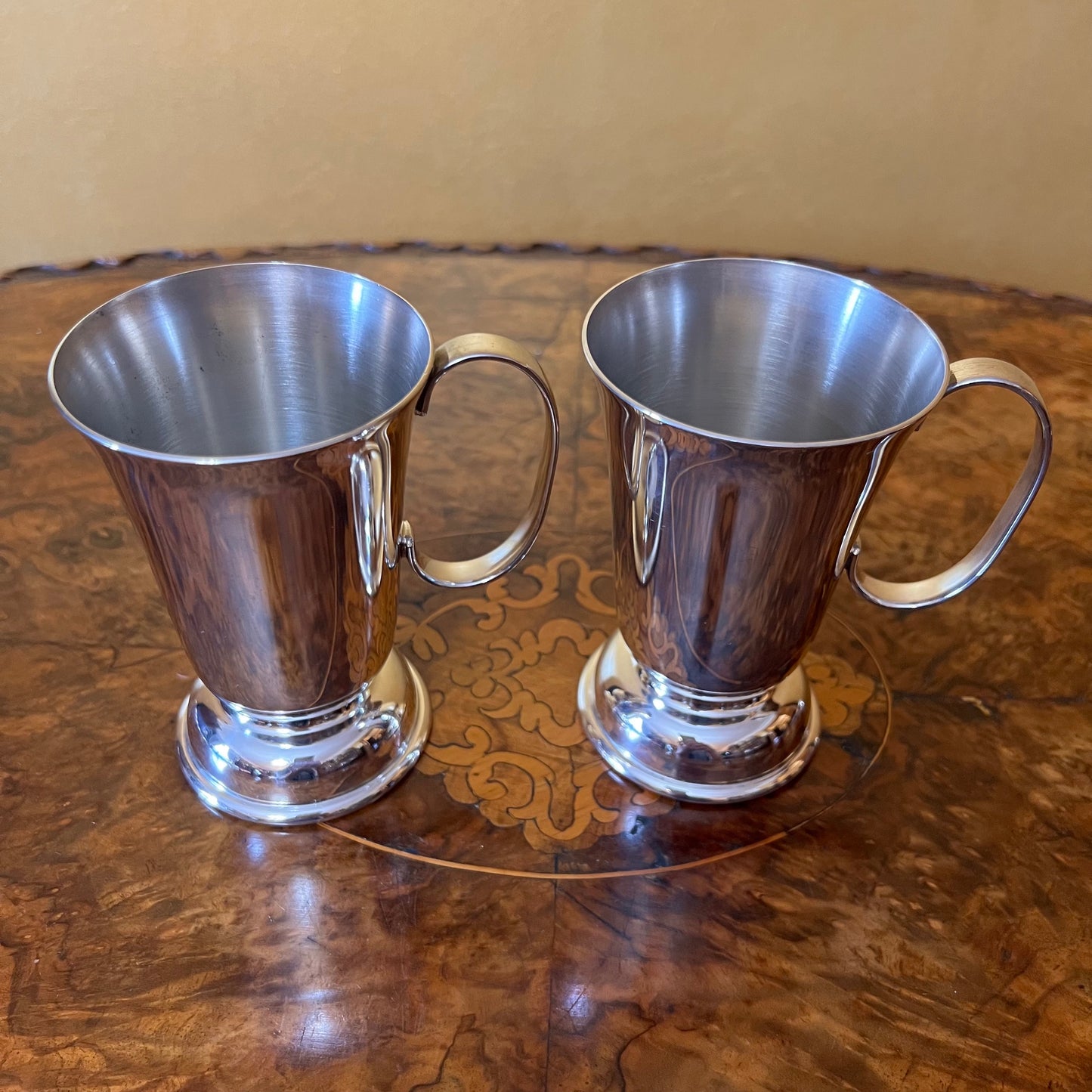 Farmer's Silver Plated Mugs Pair