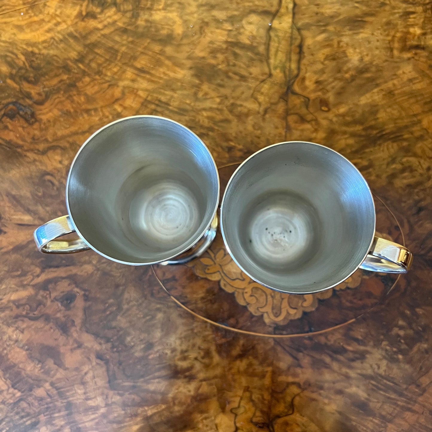 Farmer's Silver Plated Mugs Pair