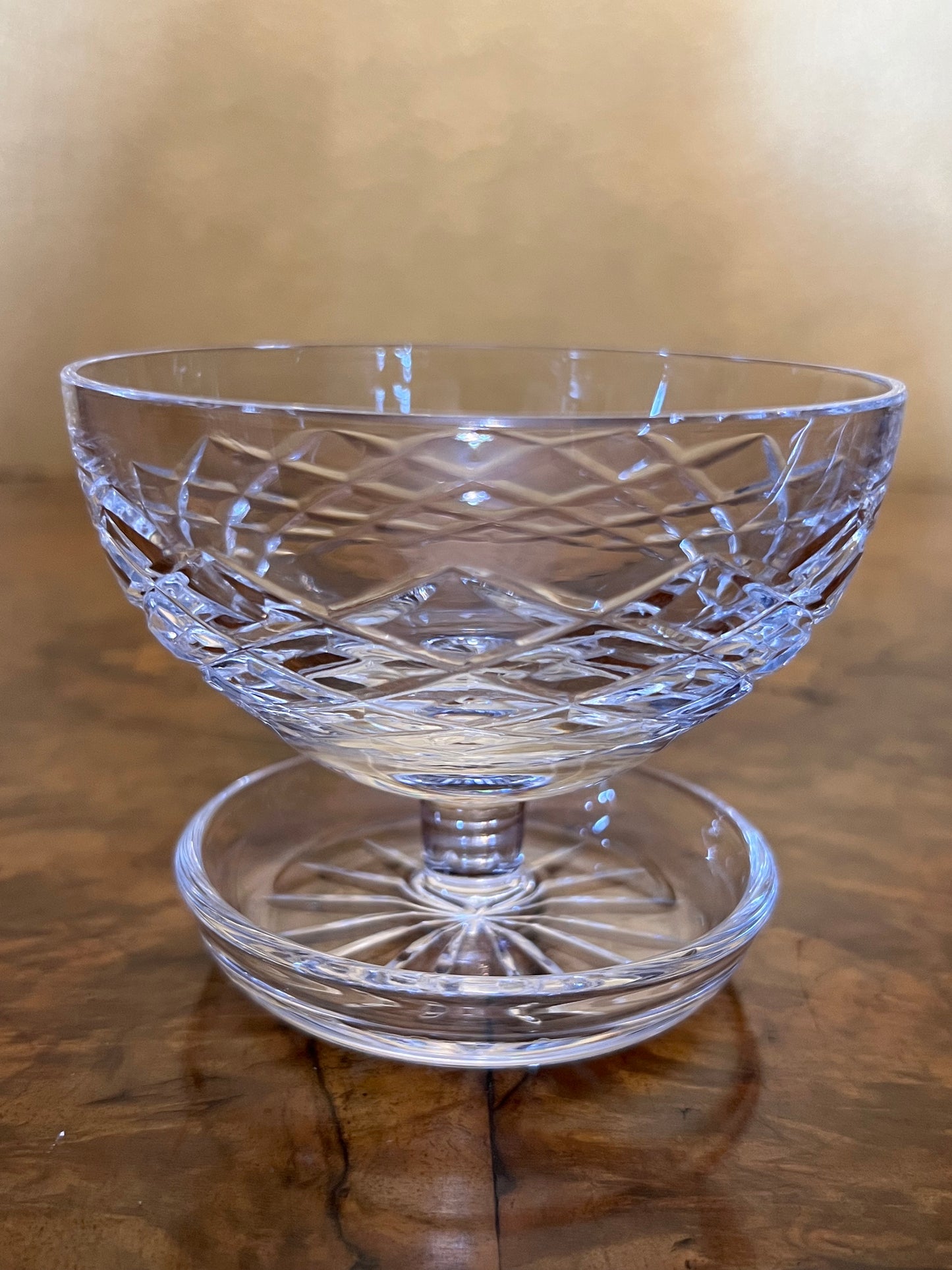 Vintage Crystal Desert Bowls With Tray Base Set Of Three