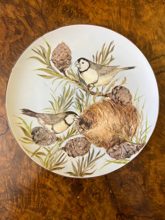 Vintage Forestenberg Hand Painted Bird Print Plate