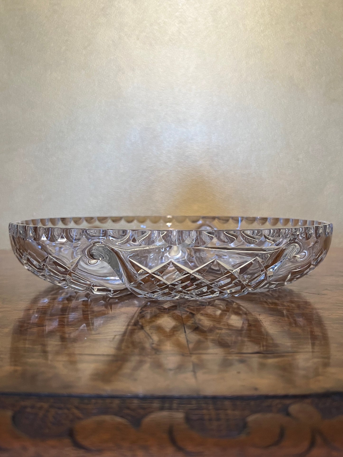 Vintage Crystal Divider Serving Bowl