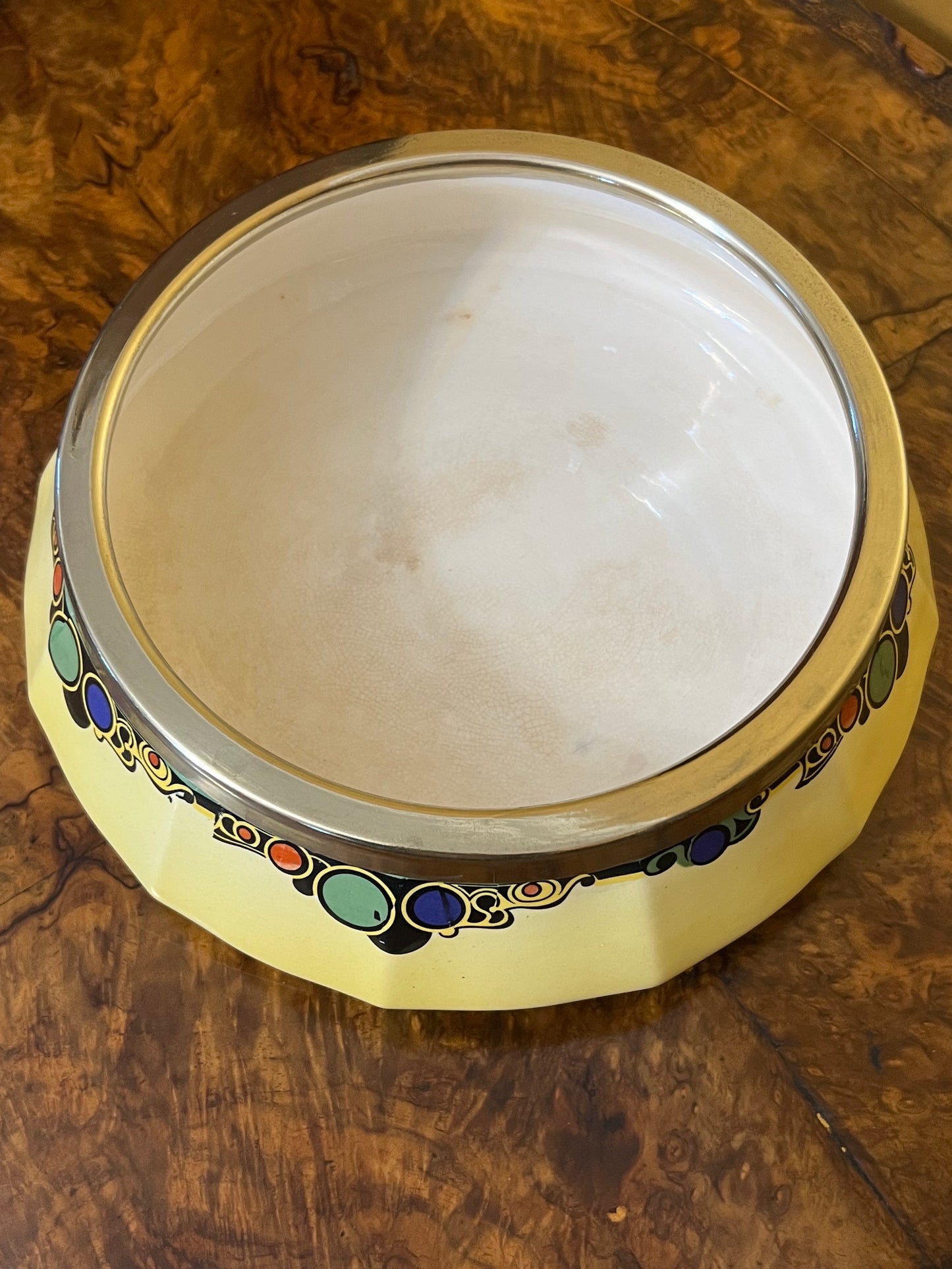 Vintage Silva Ware Yellow Printed Serving Dish