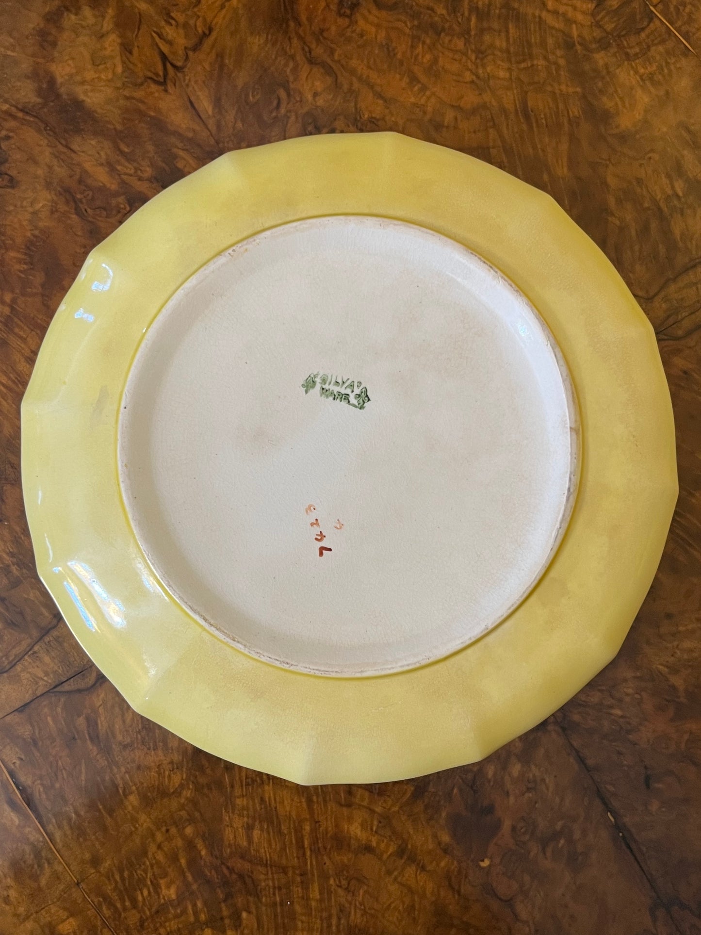 Vintage Silva Ware Yellow Printed Serving Dish