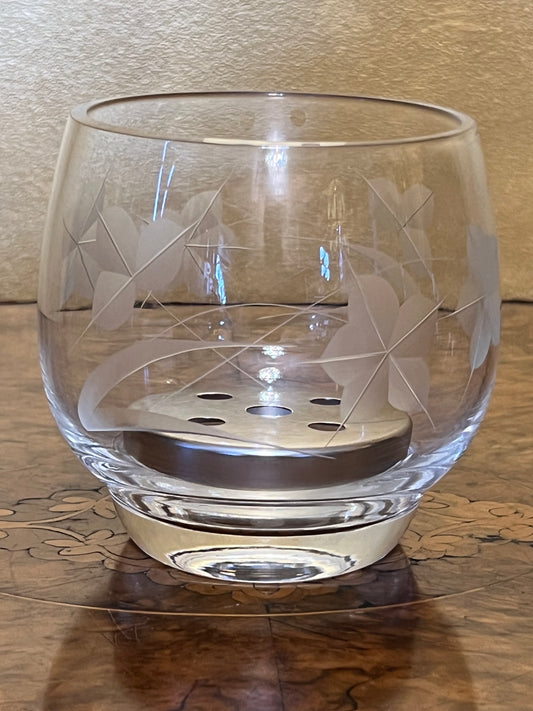 Vintage Floral Etched Ice Bucket Bowl