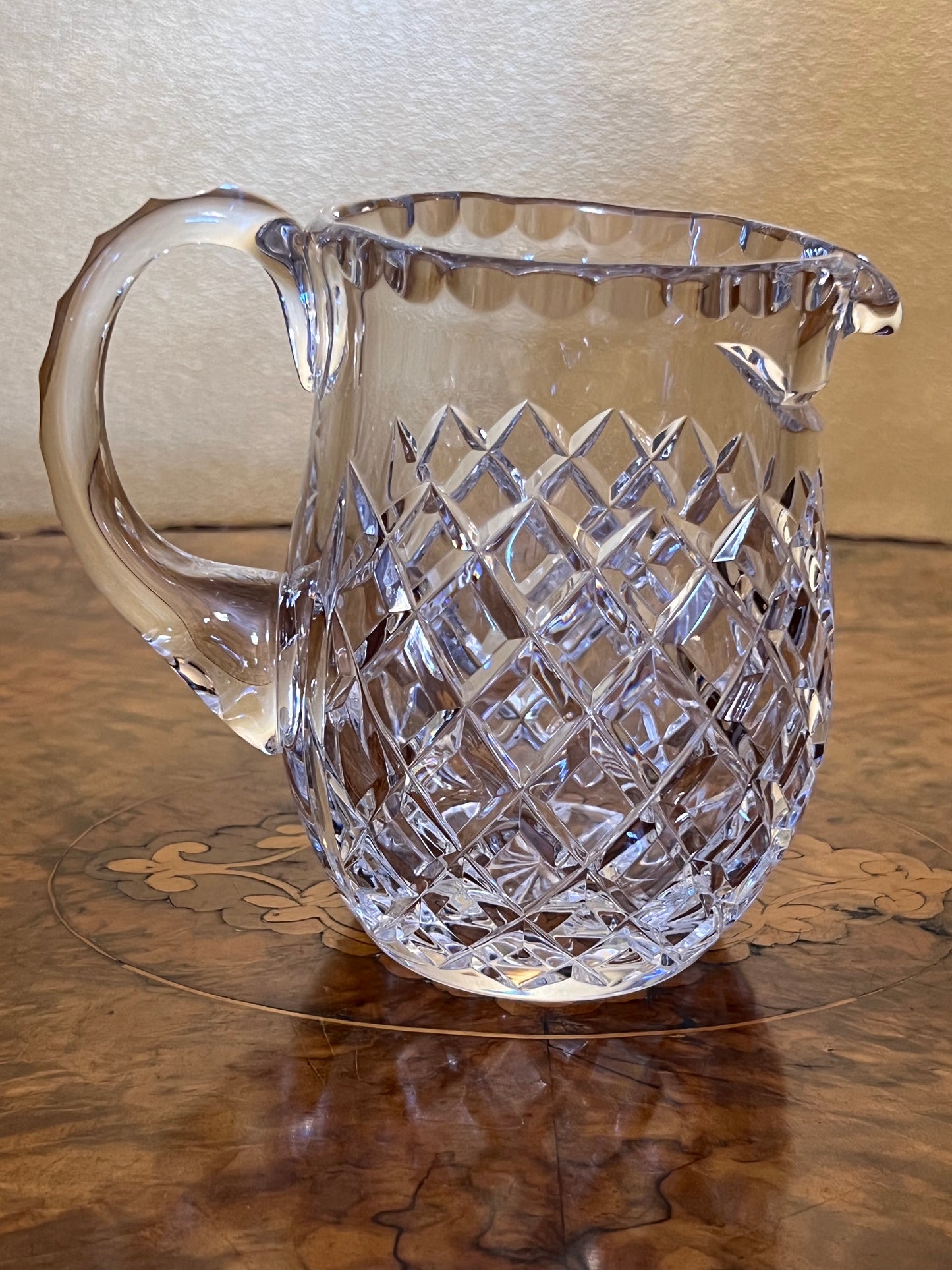 Vintage Crystal Diamond Cut Jug