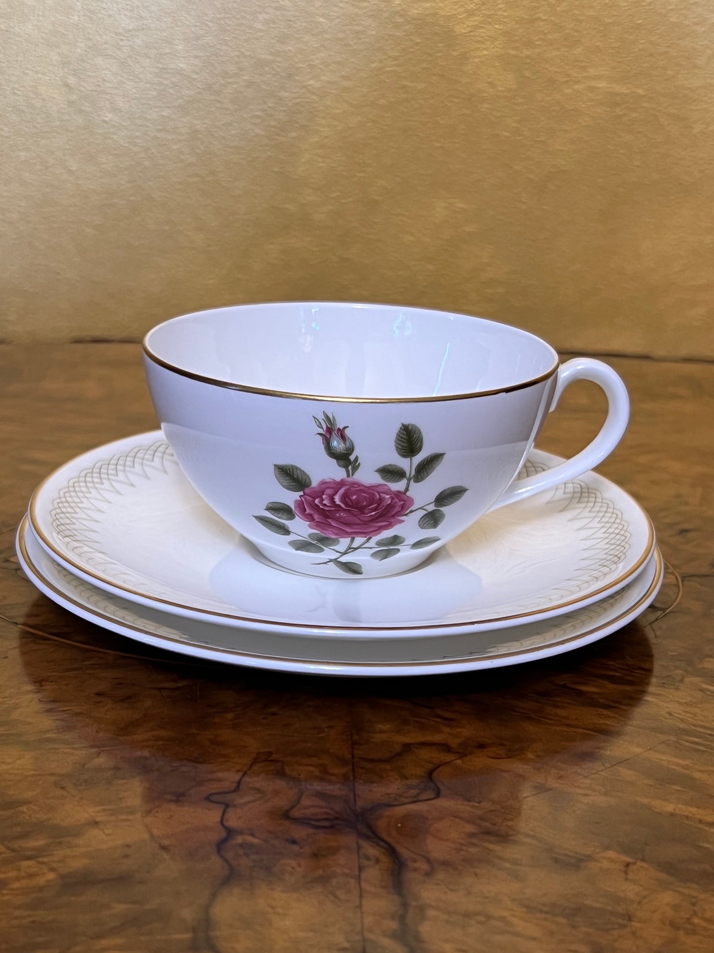 Vintage Royal Doulton Sweetheart Rose Tea Cup Trio Set