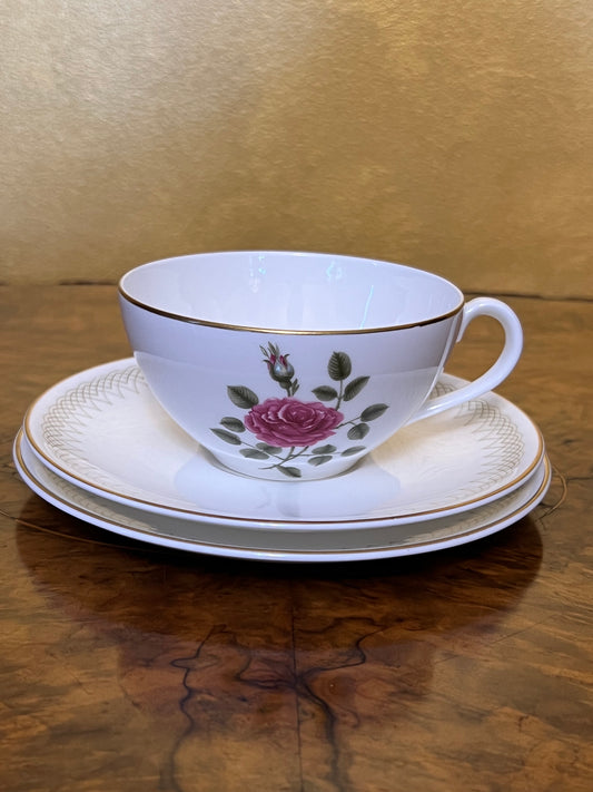 Vintage Royal Doulton Sweetheart Rose Tea Cup Trio Set