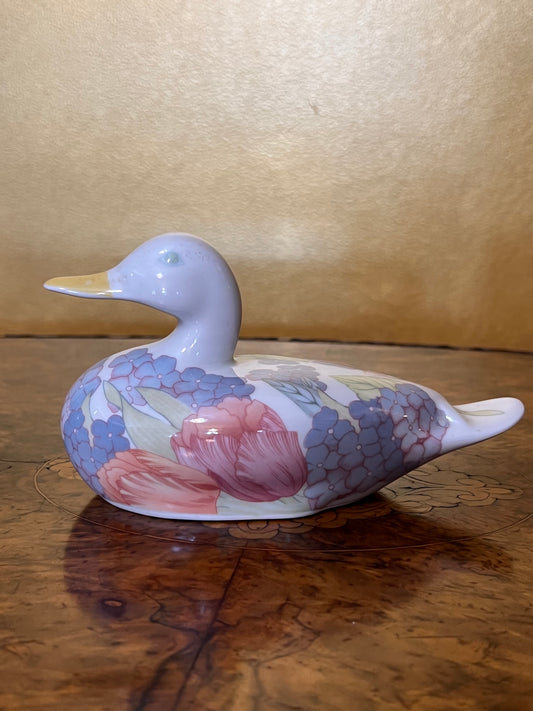 Gallo Design Floral Print Duck Ornament