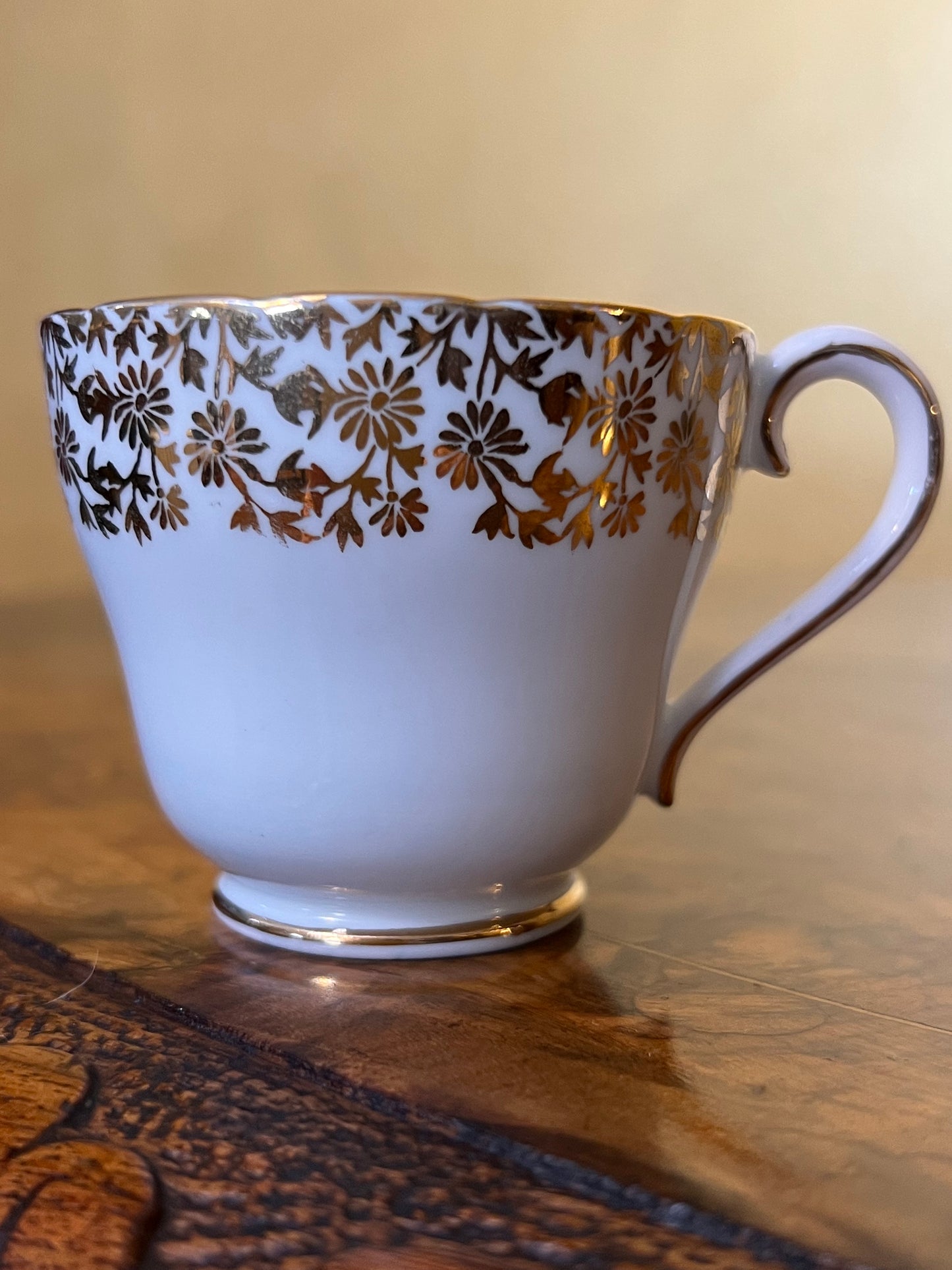 Vintage Royal Adderley Gold Floral Coffee Cup & Saucer