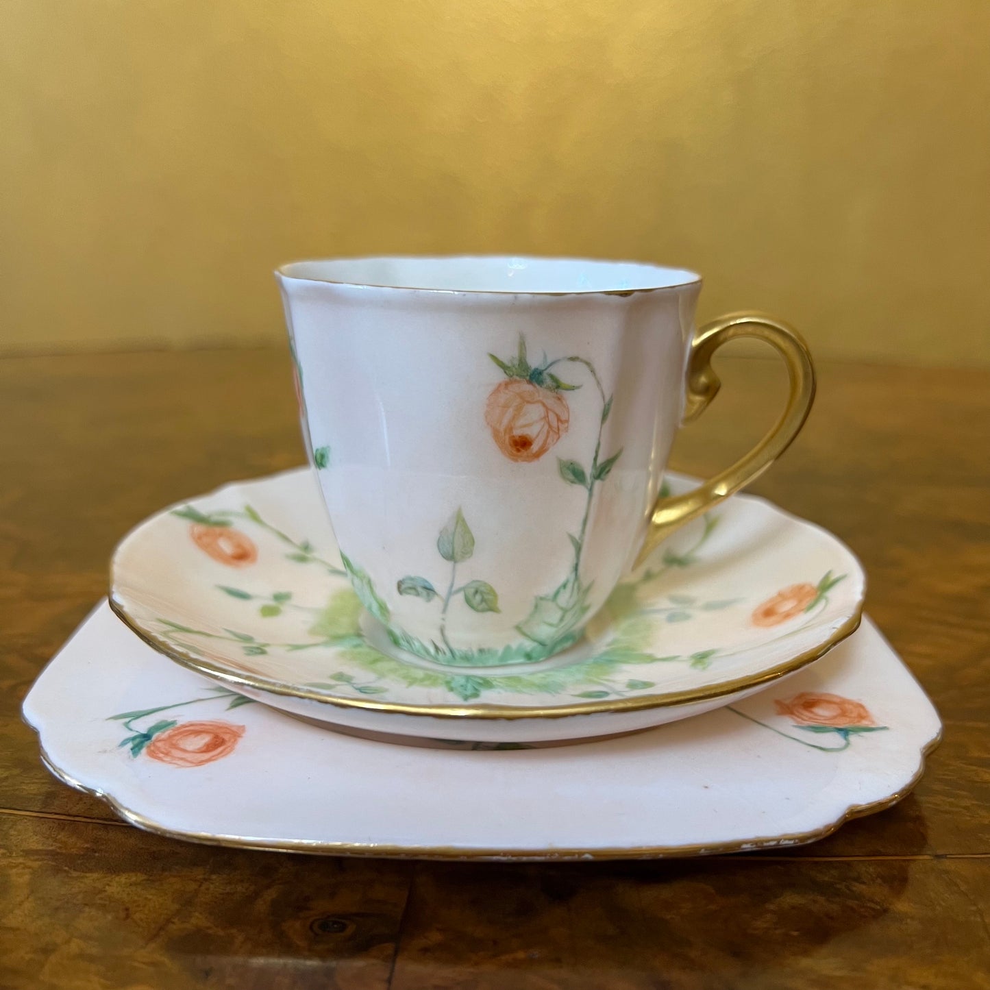 Royal Doulton Rose Print Tea Cup Set