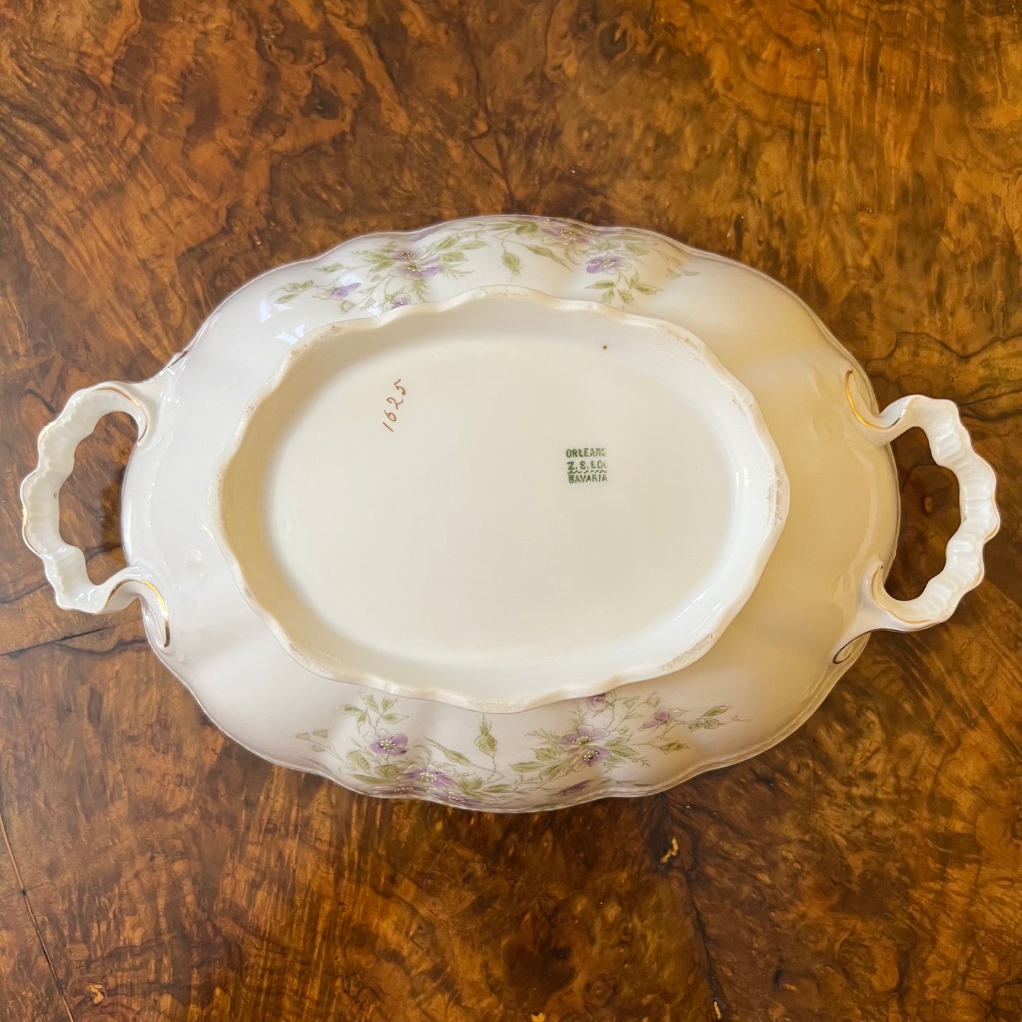 Antique Orleans ZS & Co Bavaria Serving Bowl With Lid