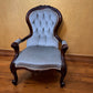 Antique Cedar Green Velvet Grandfather Chair