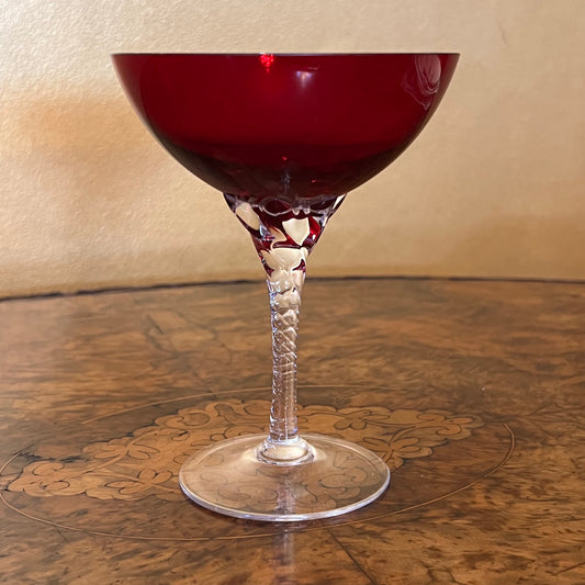 Vintage Red Champagne Glass