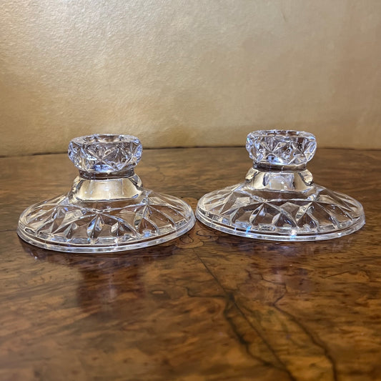 Vintage Glass Candlestick Pair