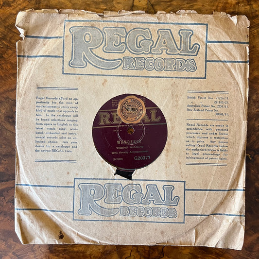 Vernon Dalhart Wanderin/ Who Said I Was A Bum Vinyl Record