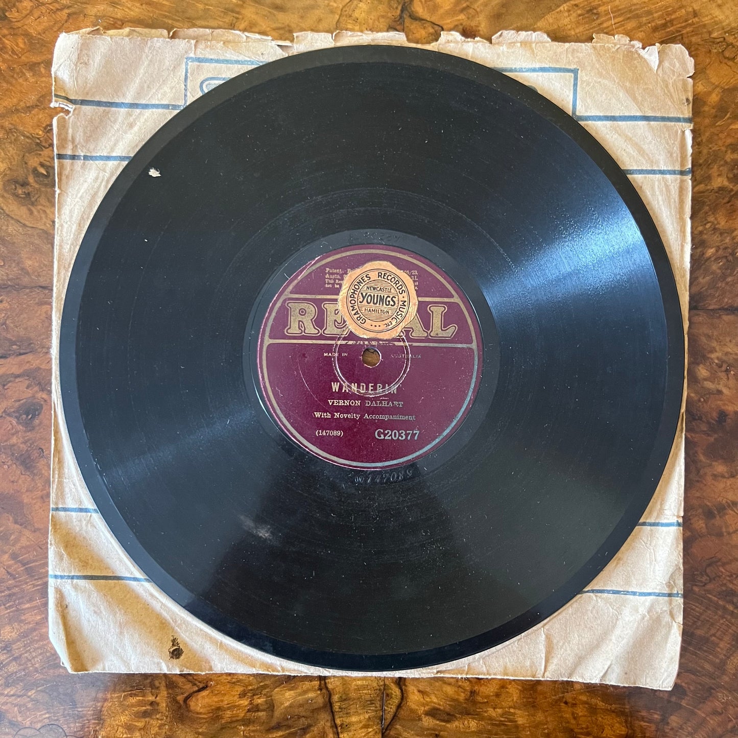 Vernon Dalhart Wanderin/ Who Said I Was A Bum Vinyl Record