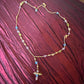 Vintage 14k Gold With Man Made Crystal Necklace