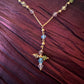 Vintage 14k Gold With Man Made Crystal Necklace