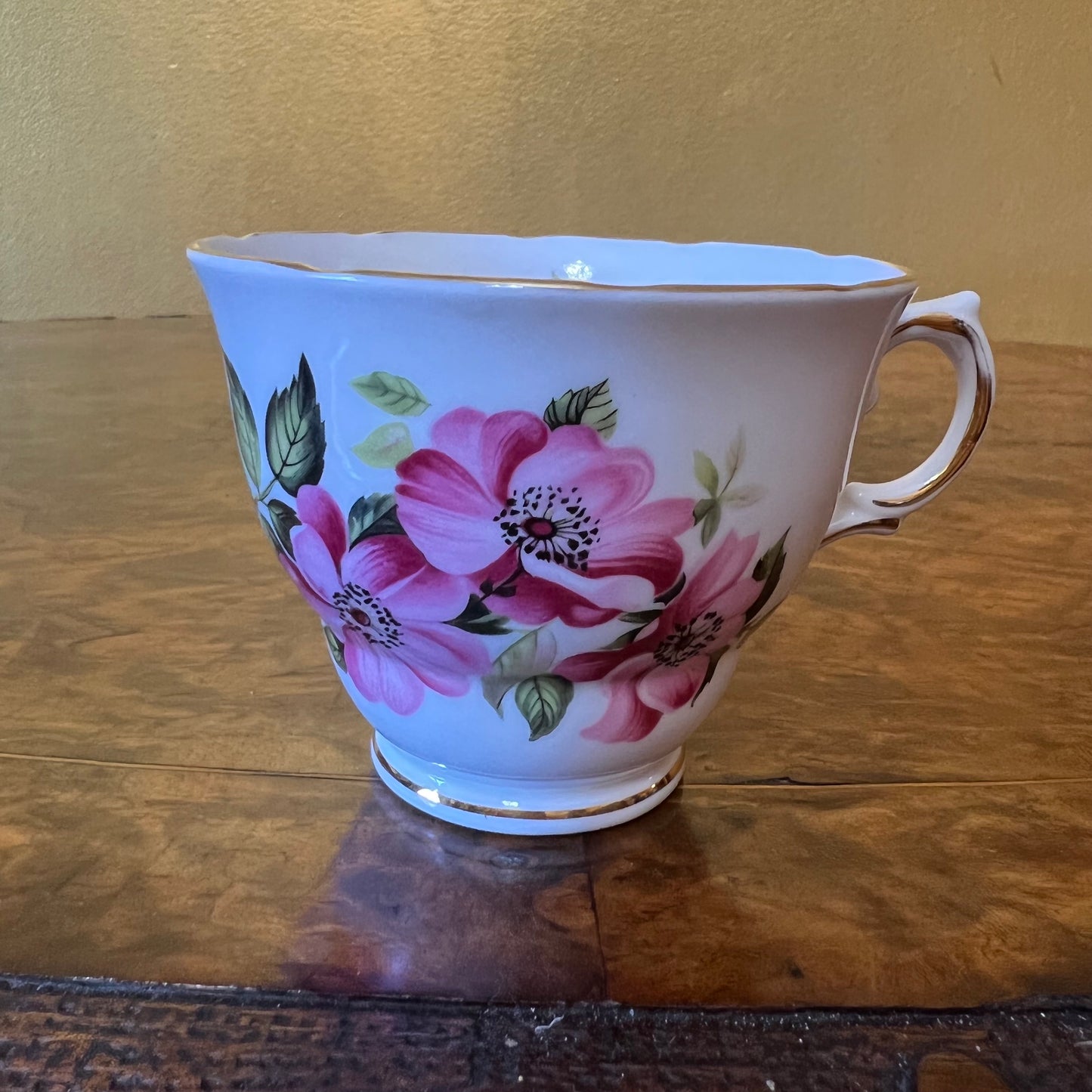 Royal Vale Pink Floral Tea Cup Trio Set