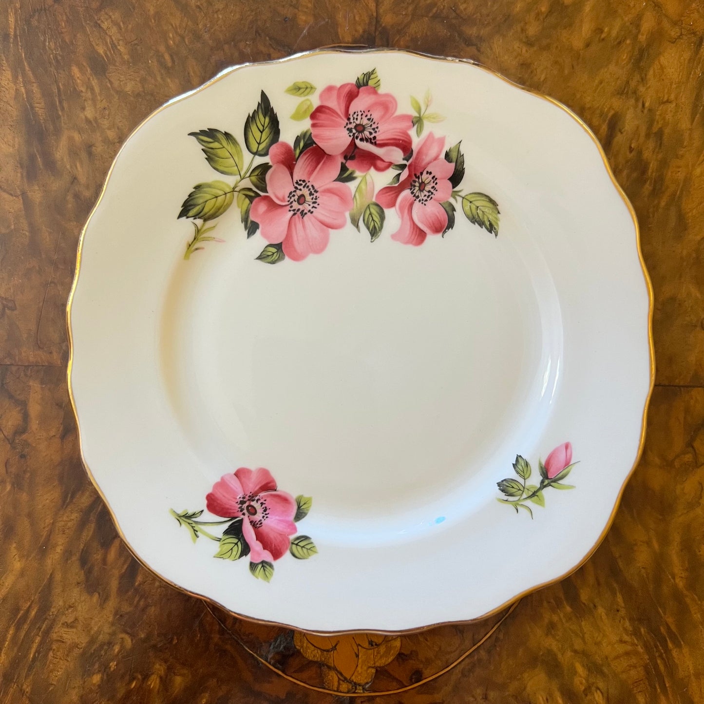 Royal Vale Pink Floral Tea Cup Trio Set