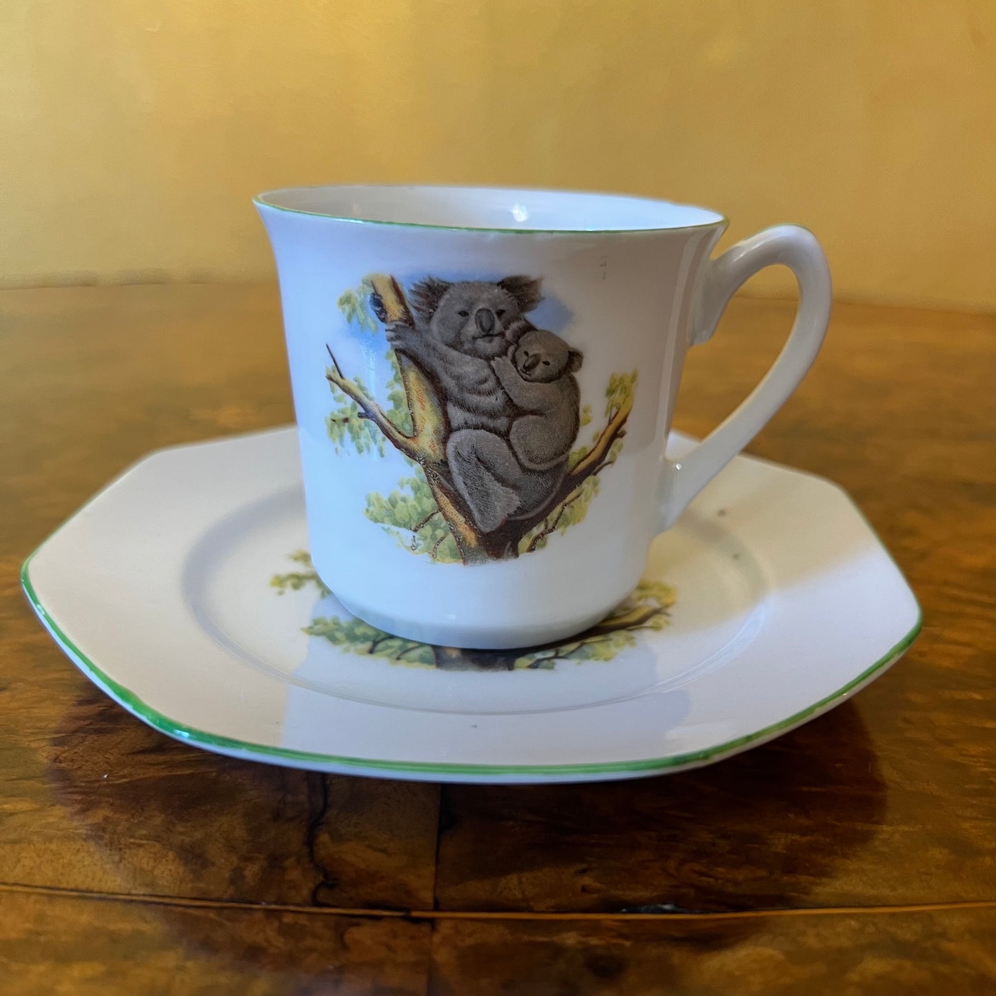 Vintage Koala Print Cup & Side Plate