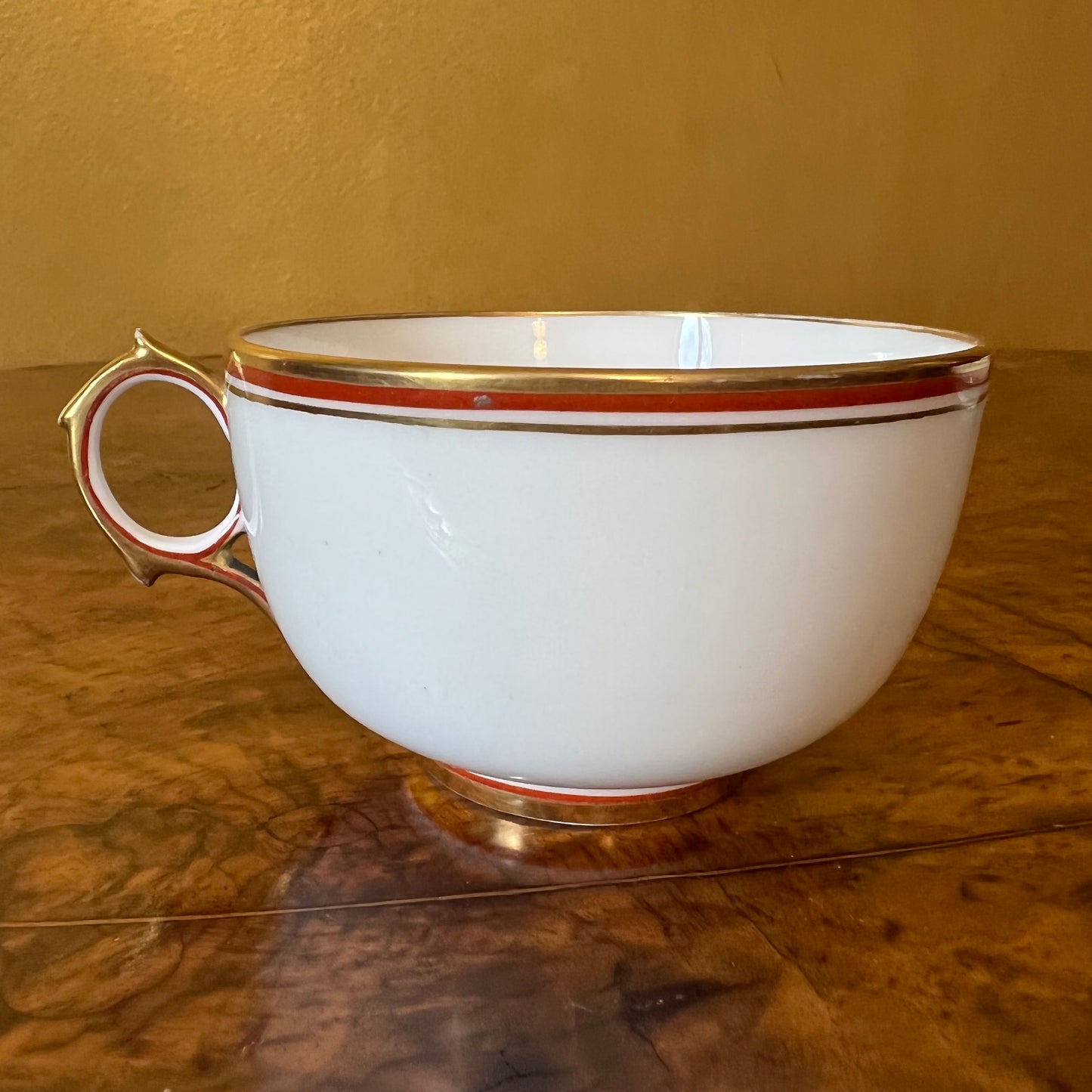 Victorian Red and Gilt Chick Tea Cup Trios Set Of Four