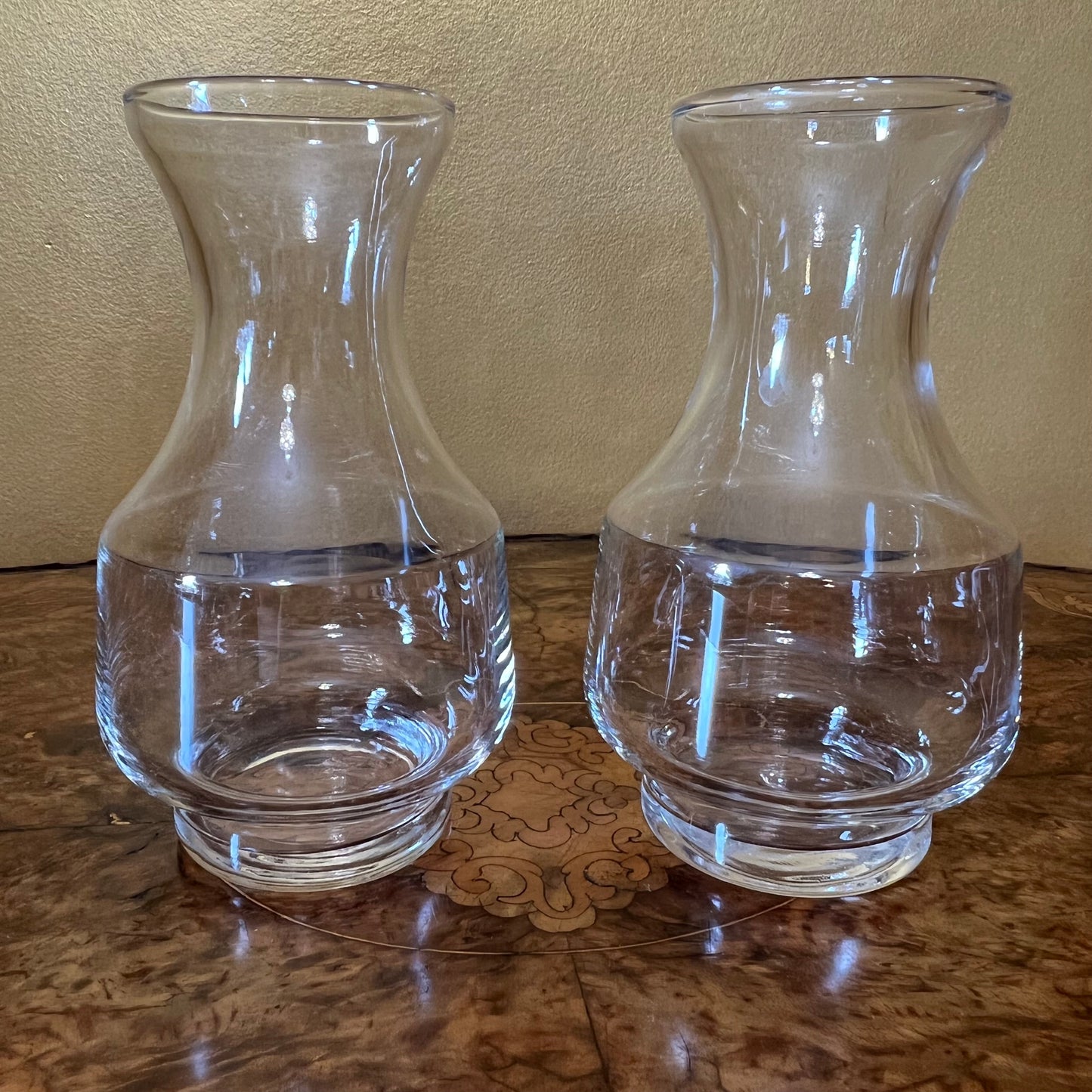 Glass Vases Wine Decanter Pair