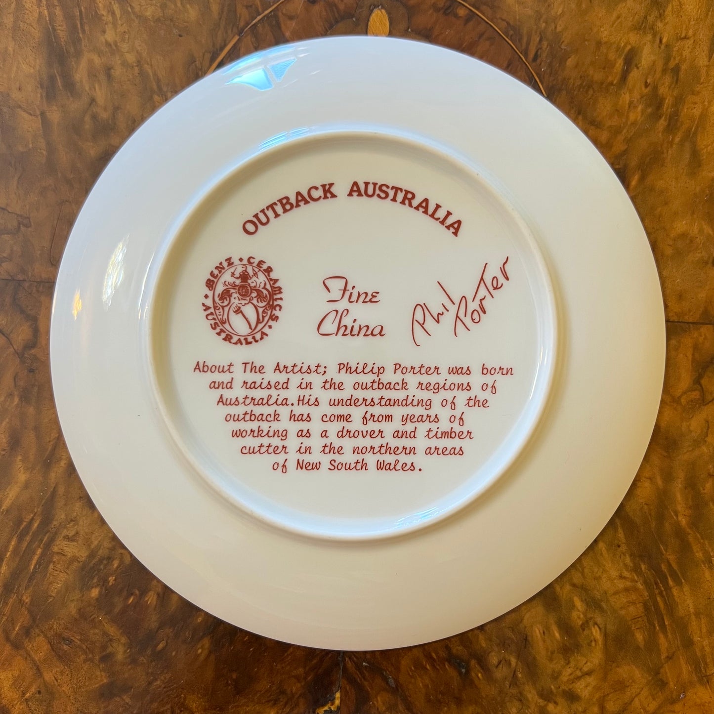 Benz Ceramic Outback Australia Collectors Plate