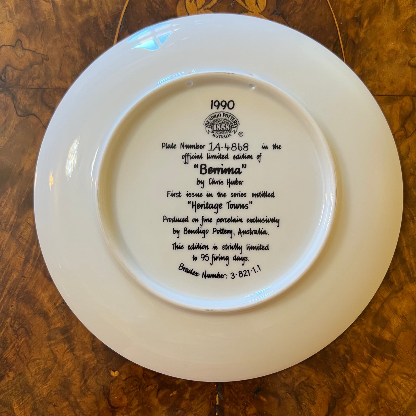 Bendigo Pottery Heritage Town Print Collectors Plate