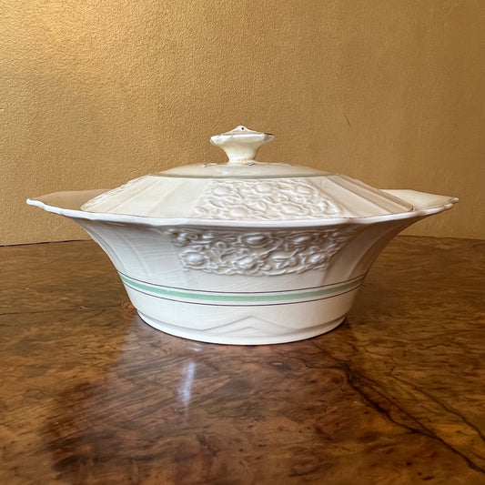 Vintage Hand Painted Serving Bowl With Lid