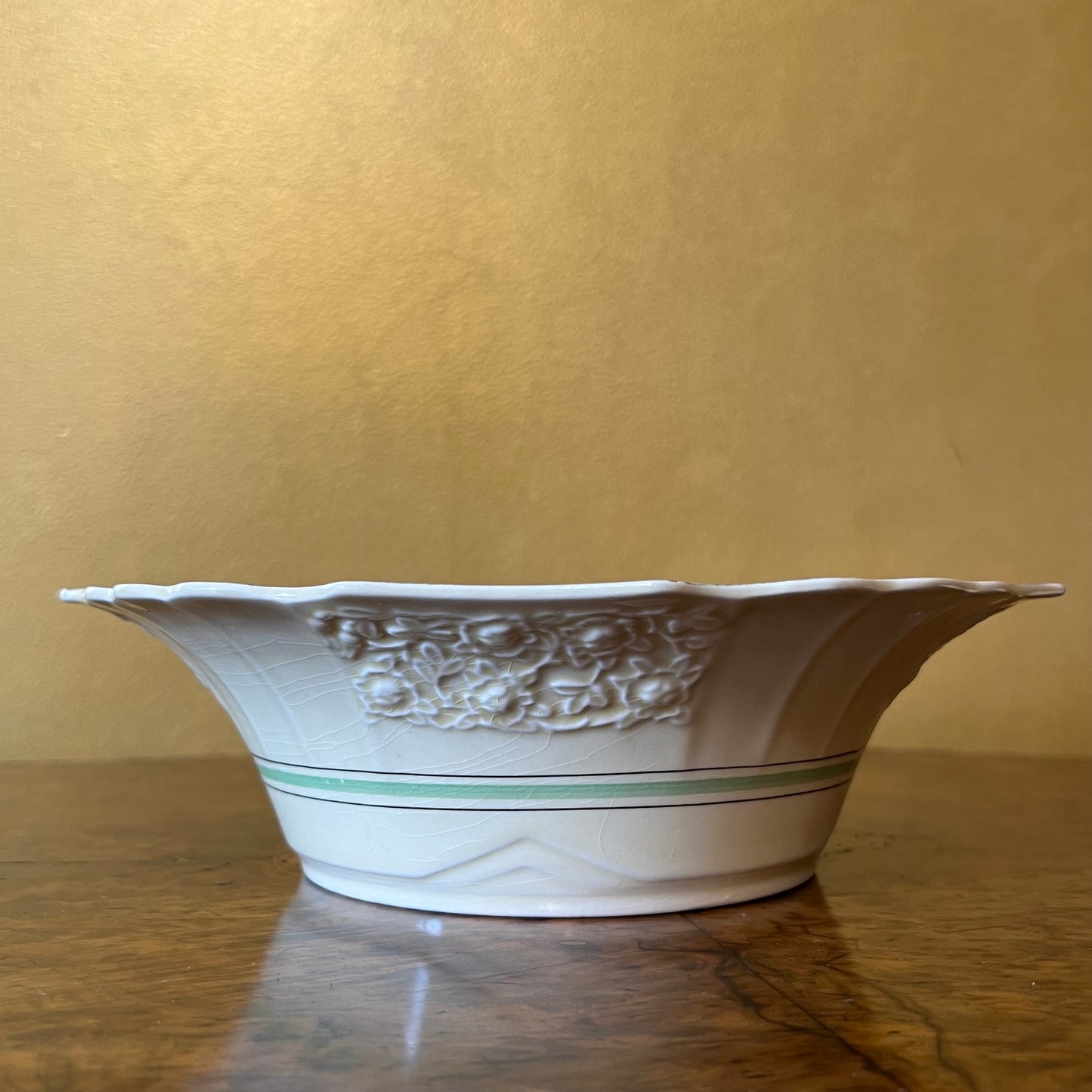 Vintage Hand Painted Serving Bowl With Lid