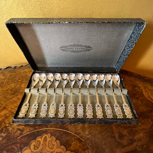 Vintage Gero Zilvium Silver Plated Spoons Set