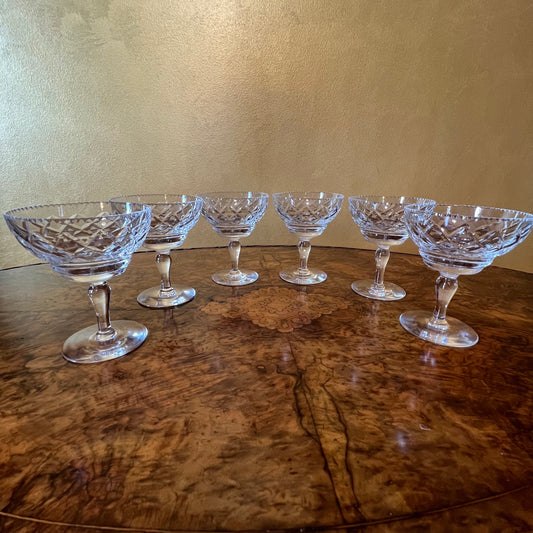 Vintage Webb Corbett Champagne Coupe Glasses Set Of Six