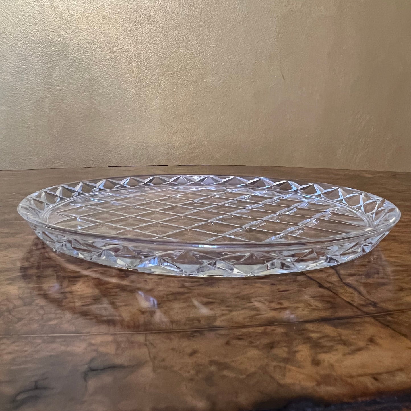 Vintage Glass Round Tray