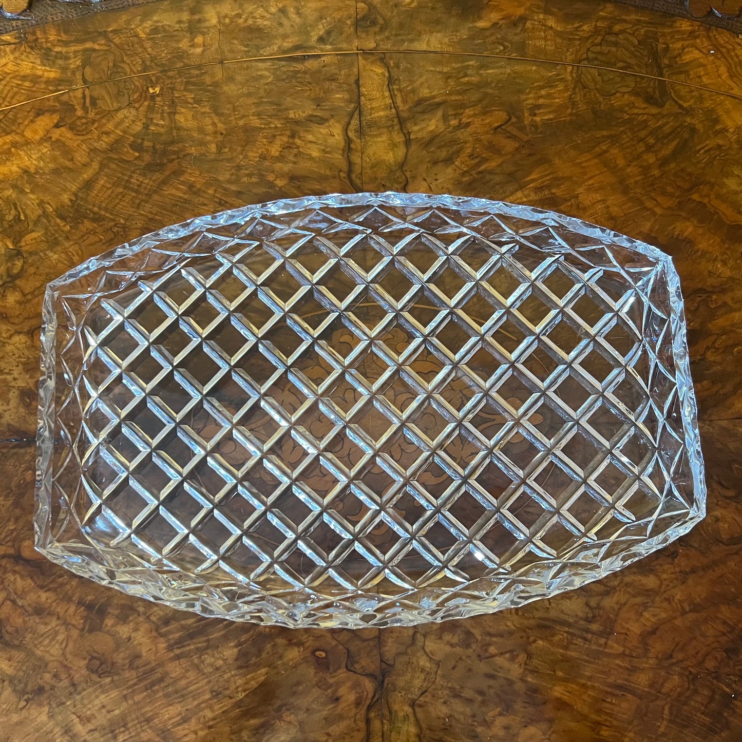 Vintage Diamond Cut Design Rectangle Tray