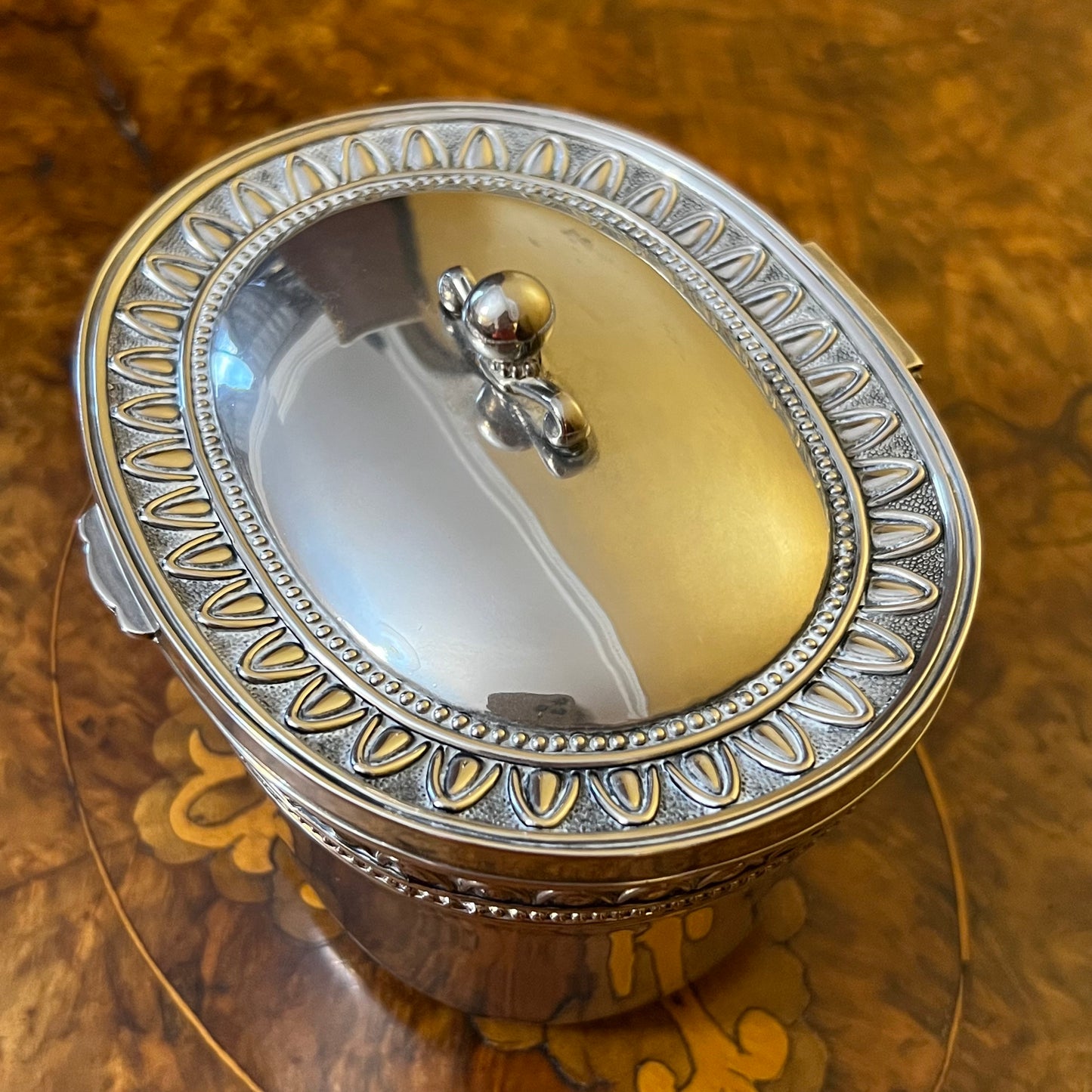 Vera Lucino Italian Silver Plated Trinket Jewellery Box