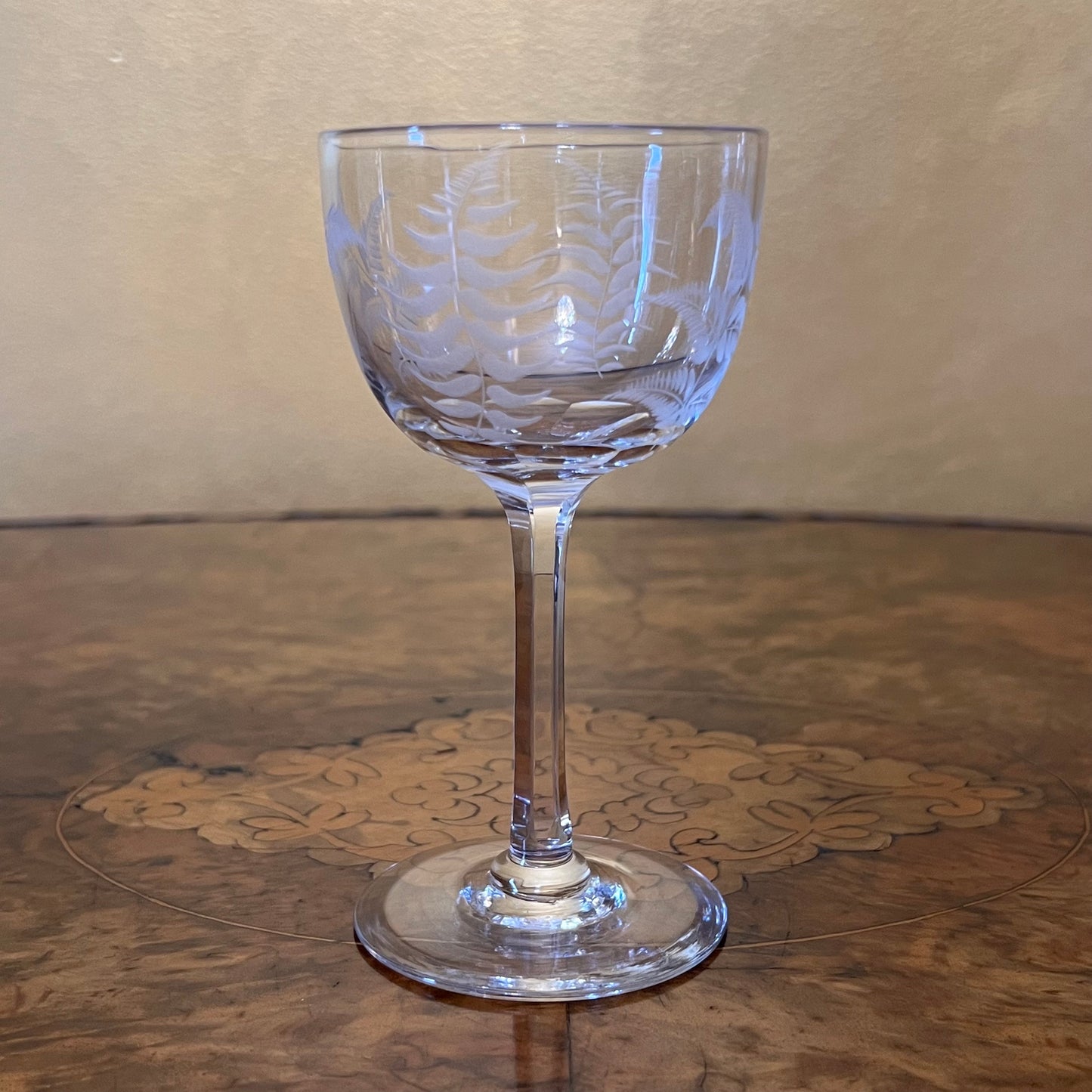 Vintage Crystal Etched Jug With Glasses