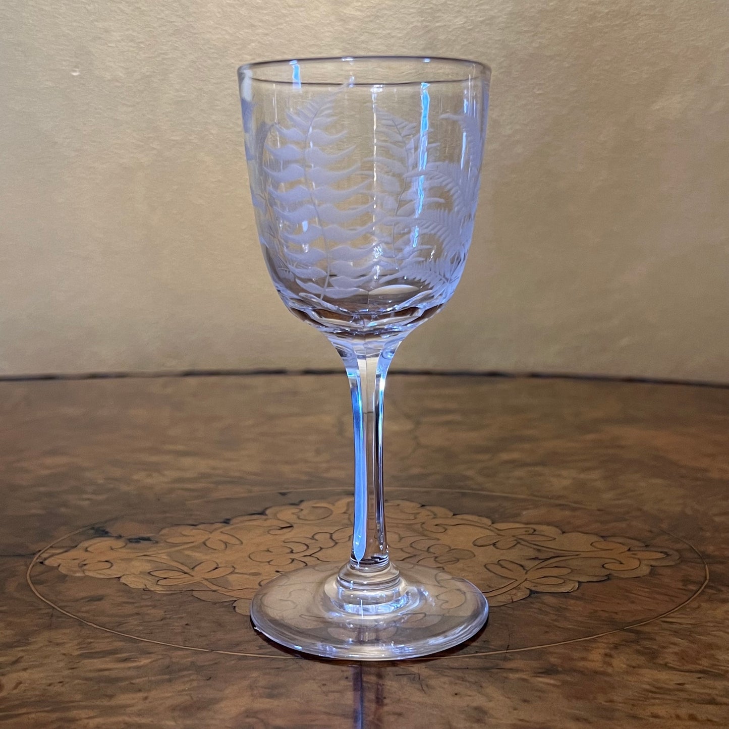 Vintage Crystal Etched Jug With Glasses