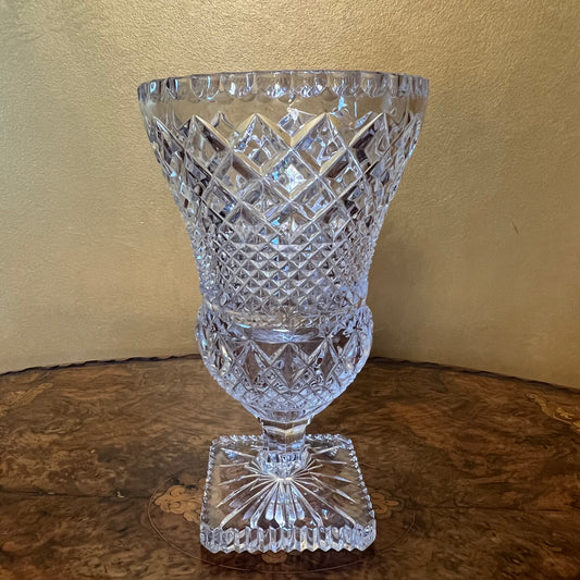 Vintage Crystal Vase On Stand