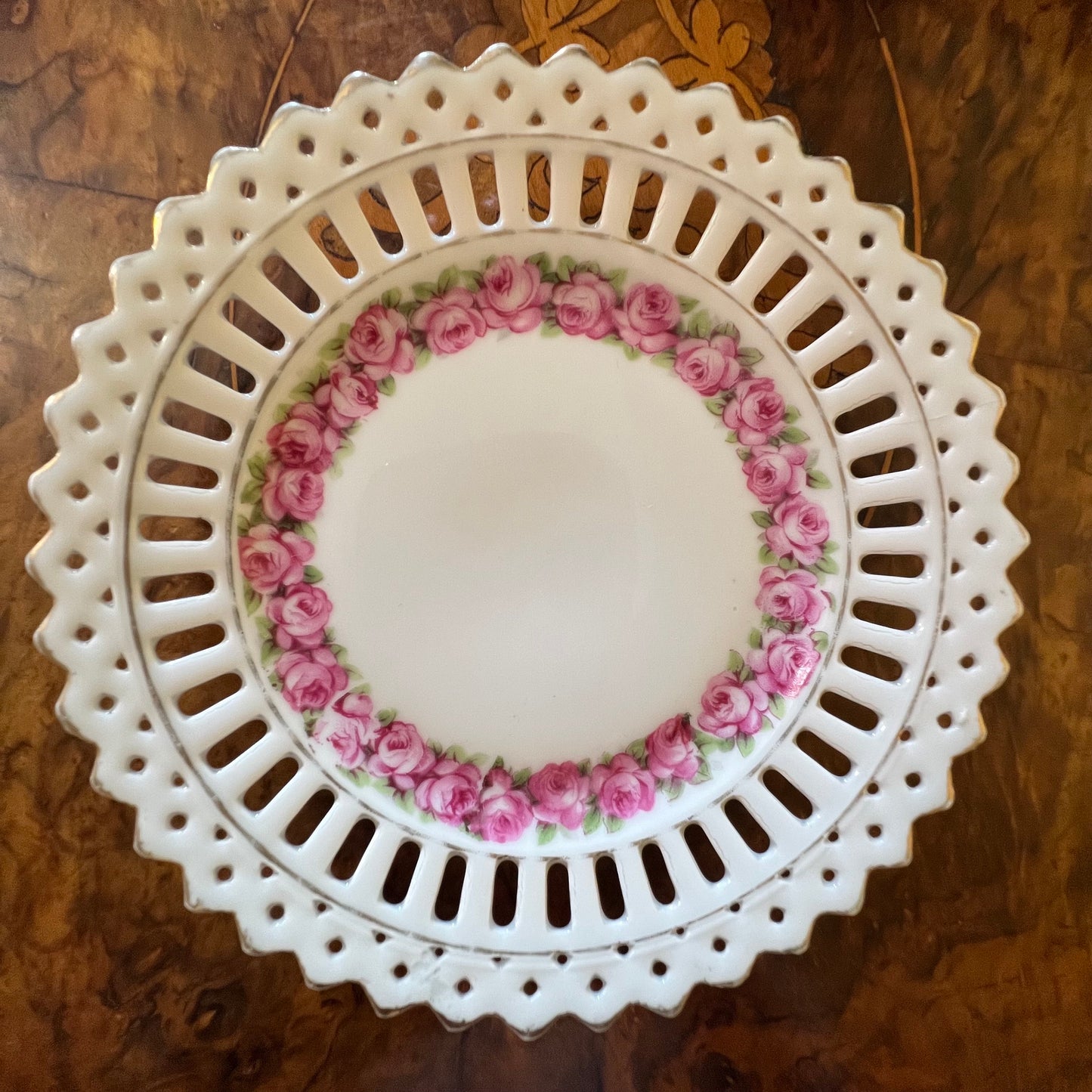 Vintage Schumann Floral Cut Out Small Plate