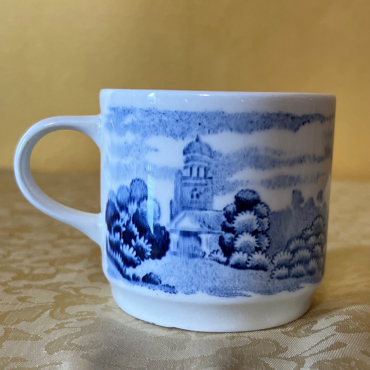 Vintage Blue White Print Mug