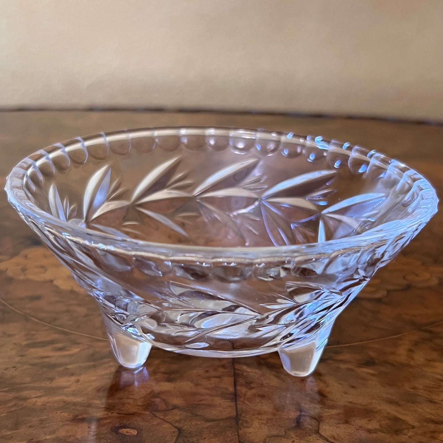 Vintage Crystal Cut Desert Bowls Pair