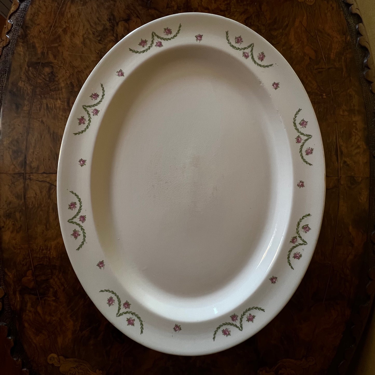 Antique Woods & Sons Floral Platter