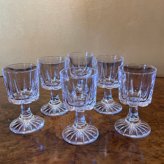 Italian Crystal Port Sherry Glasses Set Of Six