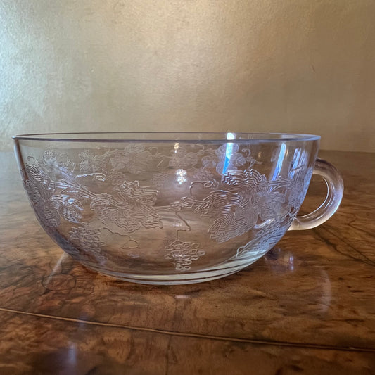 Vintage Etched Grapes Desert Cup