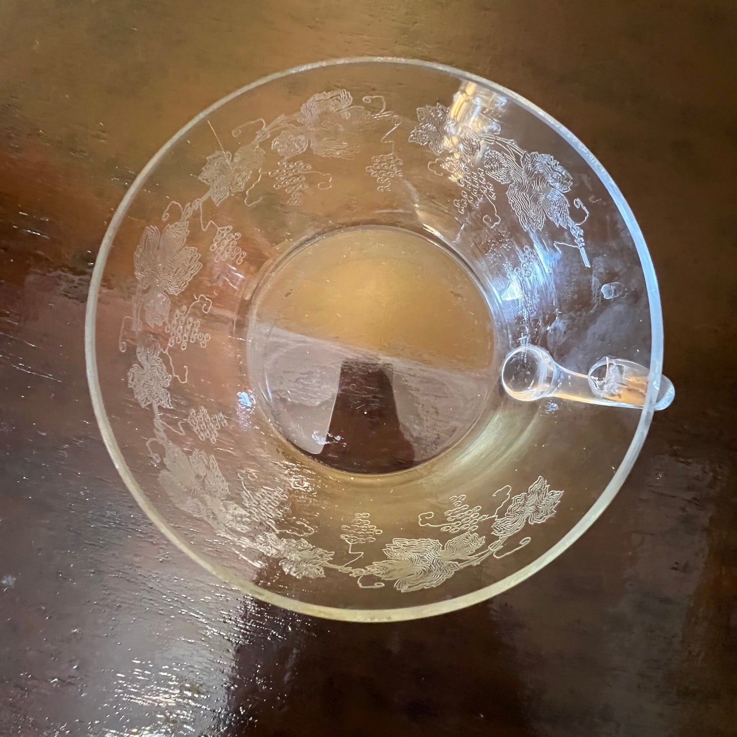 Vintage Etched Grapes Desert Cup