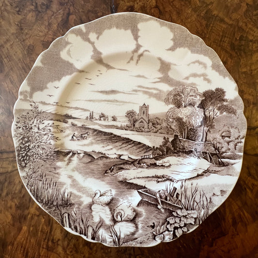 Vintage Alfred Meakin Brown Print Plate