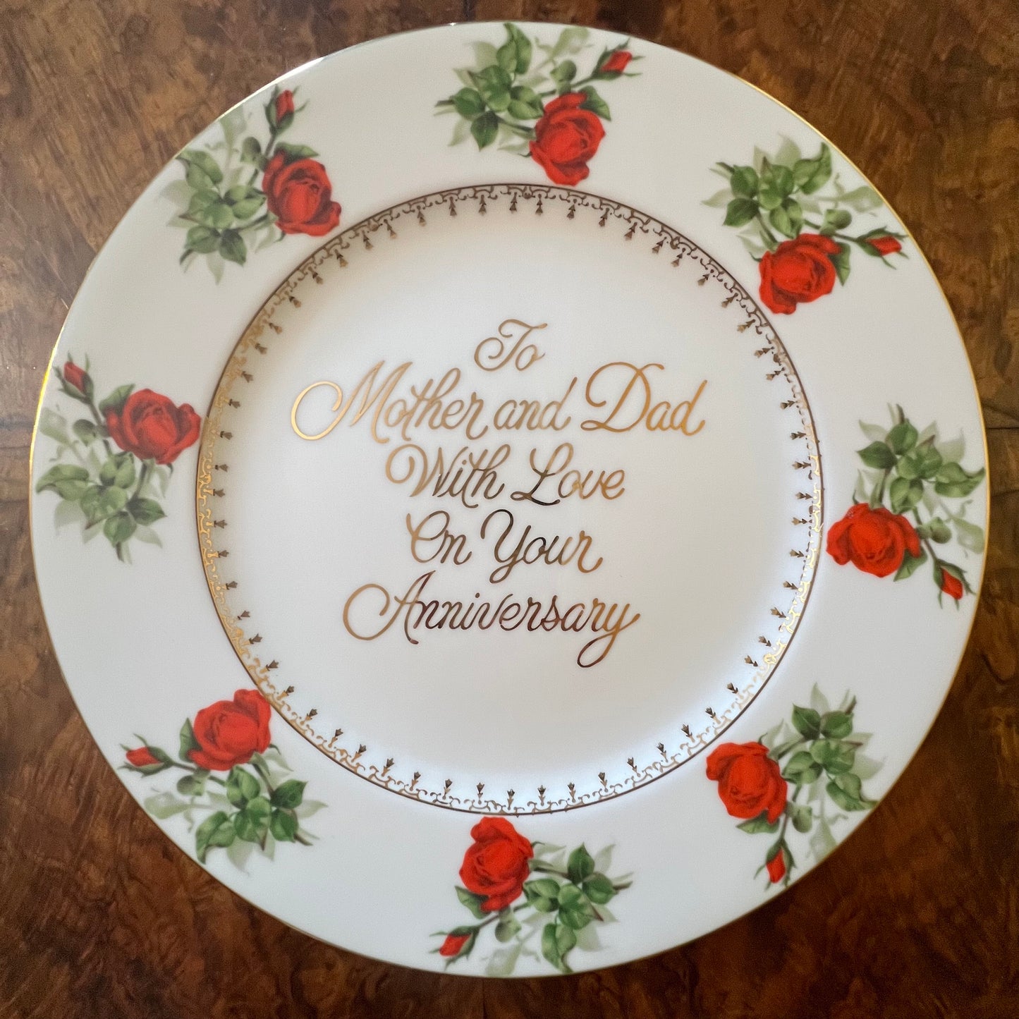 Vintage Saji Mother & Dad With Love On Your Anniversary Plate