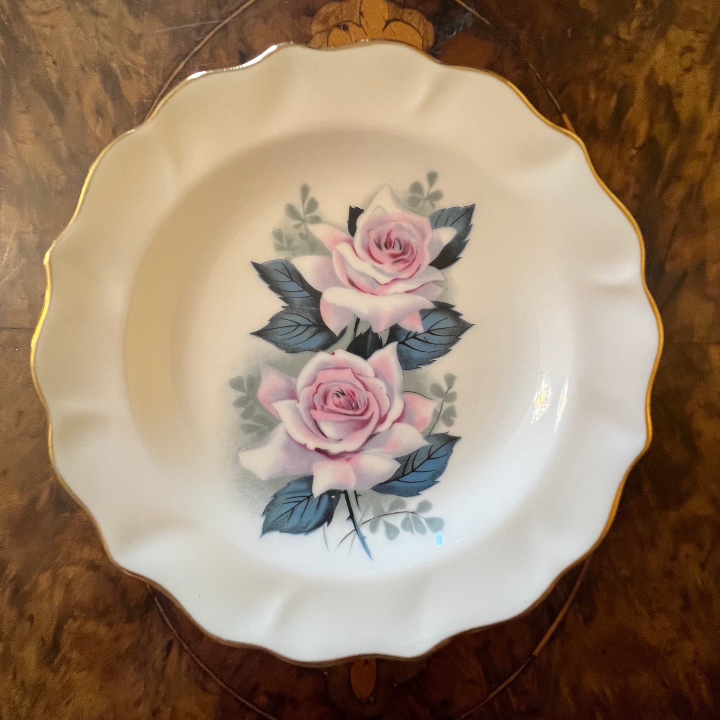 Duchess White Pink Floral Trinket Dish