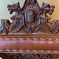 Antique French Leather & Oak Savonarola Armchair